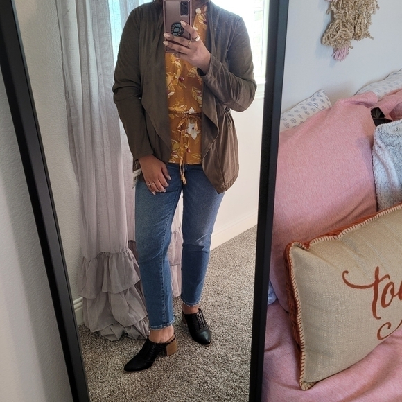 New! Bohemian Peasant Orange Rust Floral Tropical Top Blouse - Picture 3 of 11